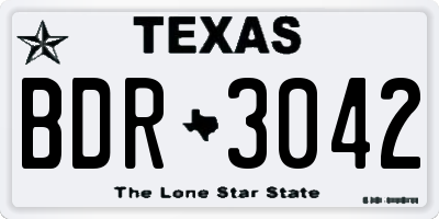 TX license plate BDR3042