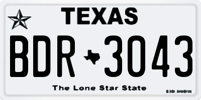 TX license plate BDR3043