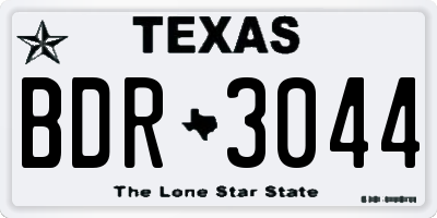 TX license plate BDR3044