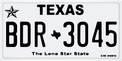 TX license plate BDR3045