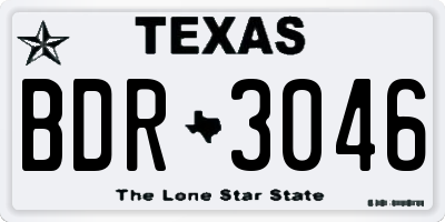 TX license plate BDR3046