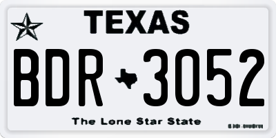 TX license plate BDR3052