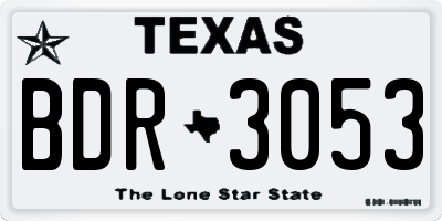 TX license plate BDR3053