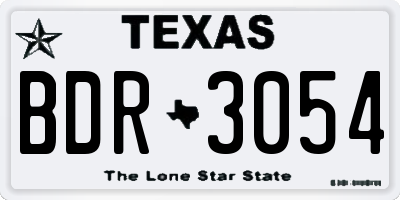 TX license plate BDR3054