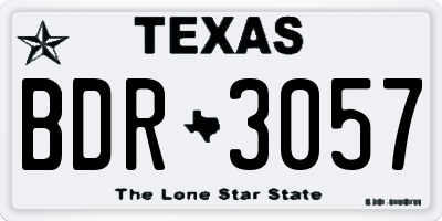 TX license plate BDR3057