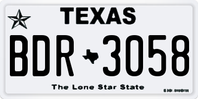 TX license plate BDR3058