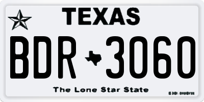 TX license plate BDR3060