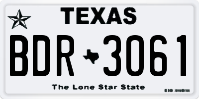 TX license plate BDR3061