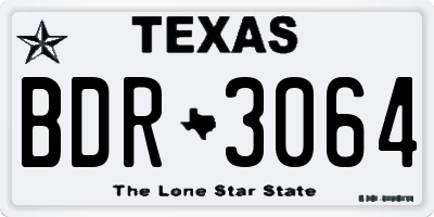 TX license plate BDR3064