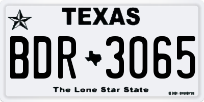 TX license plate BDR3065