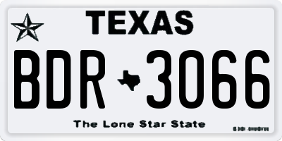 TX license plate BDR3066