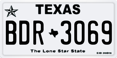 TX license plate BDR3069
