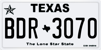 TX license plate BDR3070