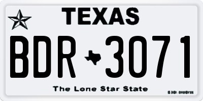 TX license plate BDR3071