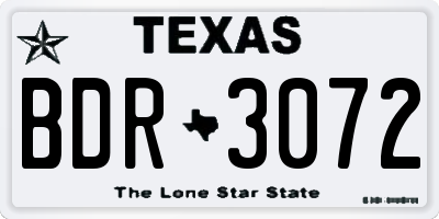 TX license plate BDR3072