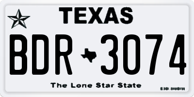 TX license plate BDR3074