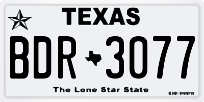 TX license plate BDR3077