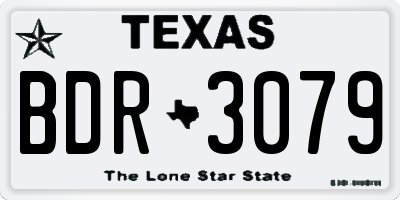 TX license plate BDR3079