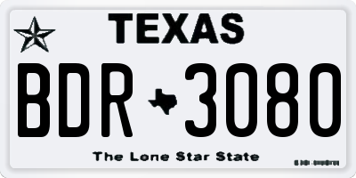 TX license plate BDR3080