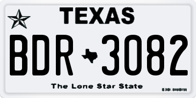 TX license plate BDR3082