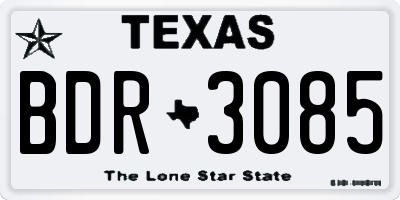 TX license plate BDR3085