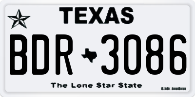 TX license plate BDR3086