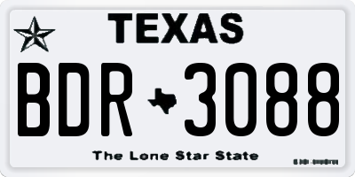 TX license plate BDR3088
