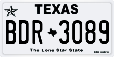 TX license plate BDR3089