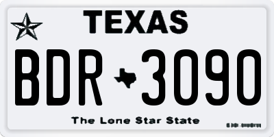 TX license plate BDR3090