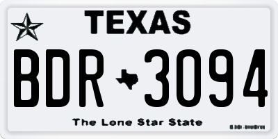 TX license plate BDR3094