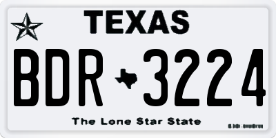 TX license plate BDR3224