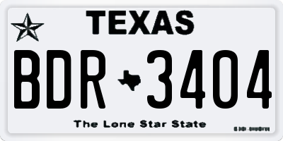 TX license plate BDR3404