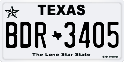 TX license plate BDR3405