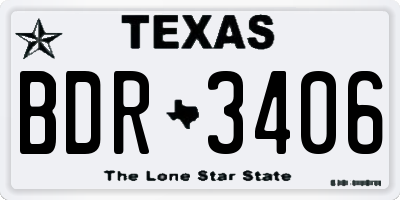 TX license plate BDR3406