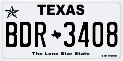 TX license plate BDR3408