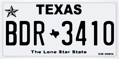 TX license plate BDR3410