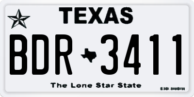 TX license plate BDR3411