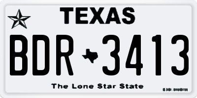 TX license plate BDR3413