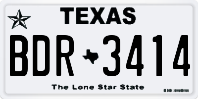 TX license plate BDR3414