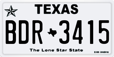 TX license plate BDR3415