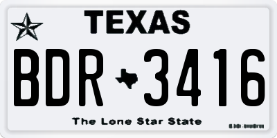 TX license plate BDR3416