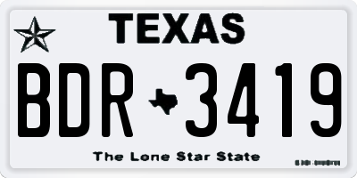 TX license plate BDR3419