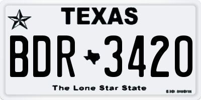 TX license plate BDR3420