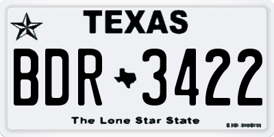 TX license plate BDR3422