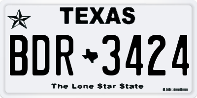 TX license plate BDR3424