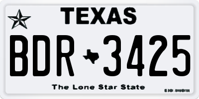TX license plate BDR3425