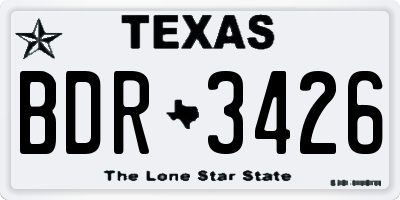 TX license plate BDR3426