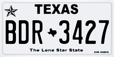 TX license plate BDR3427