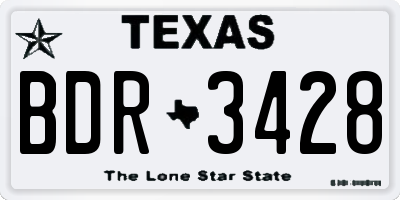 TX license plate BDR3428