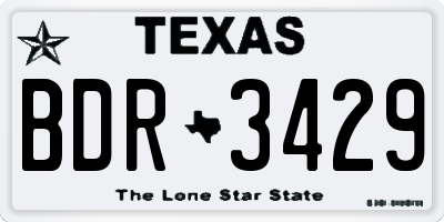 TX license plate BDR3429